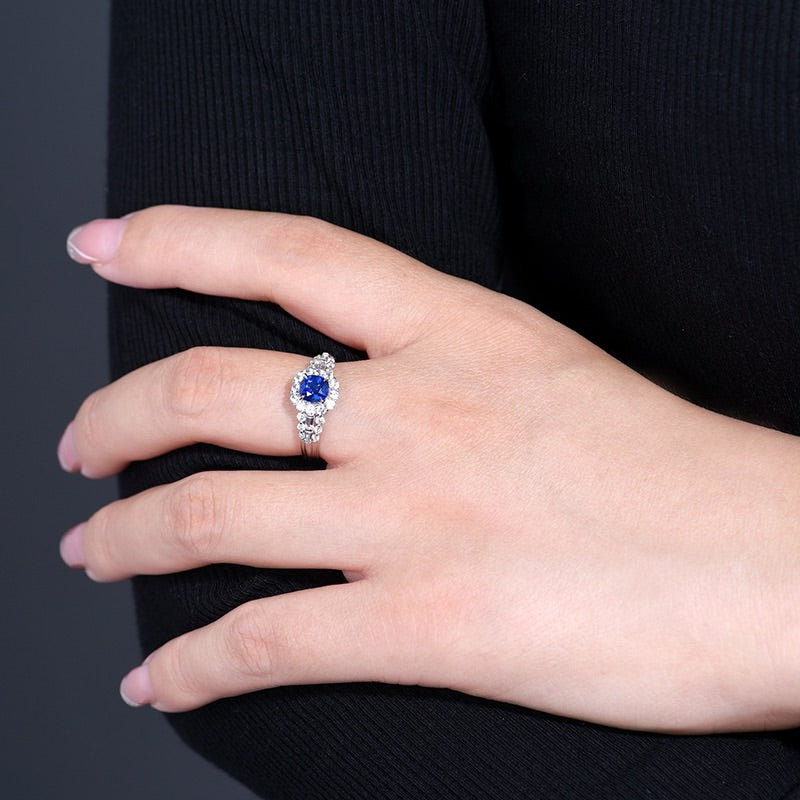 Natural Sapphire Ring Cushion Cut only 1 Piece Design