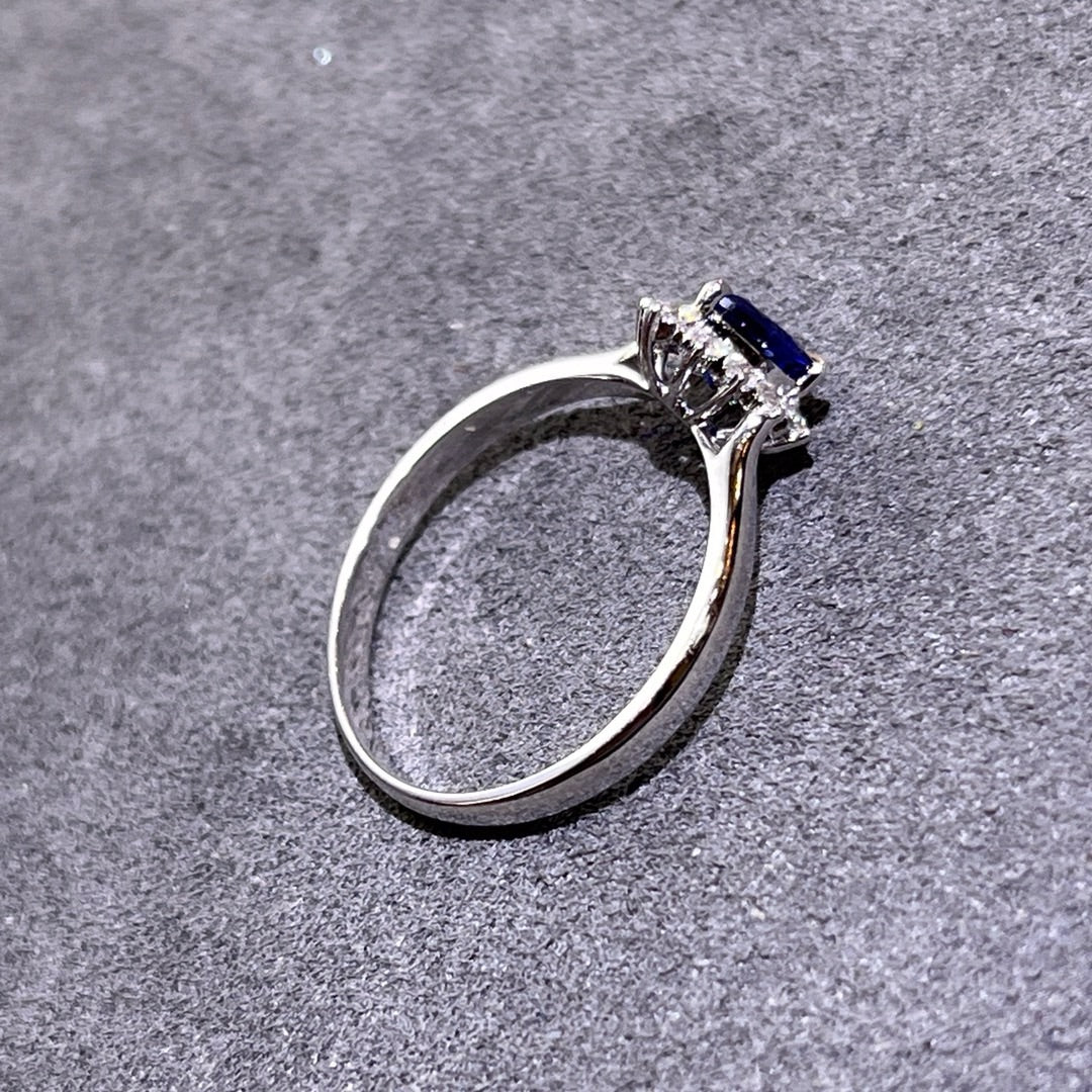 Pear Shape Natural Sapphire Ring(Ring size is Customization)