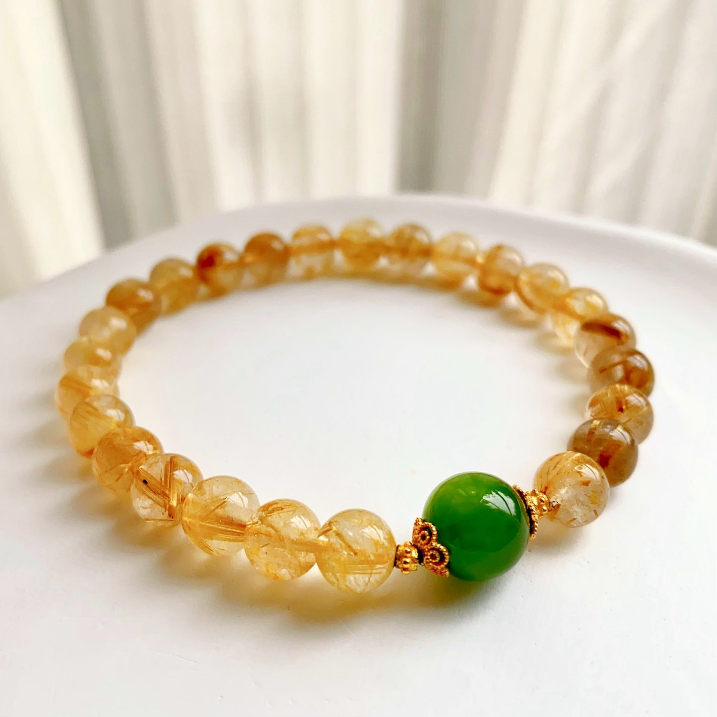 Natural Rutilated Quartz bracelet (7.8MM)