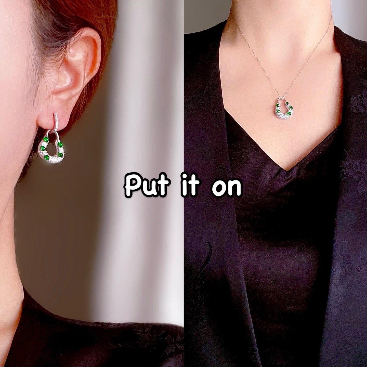 Natural Chrysoprasus Earrings-multiple functions