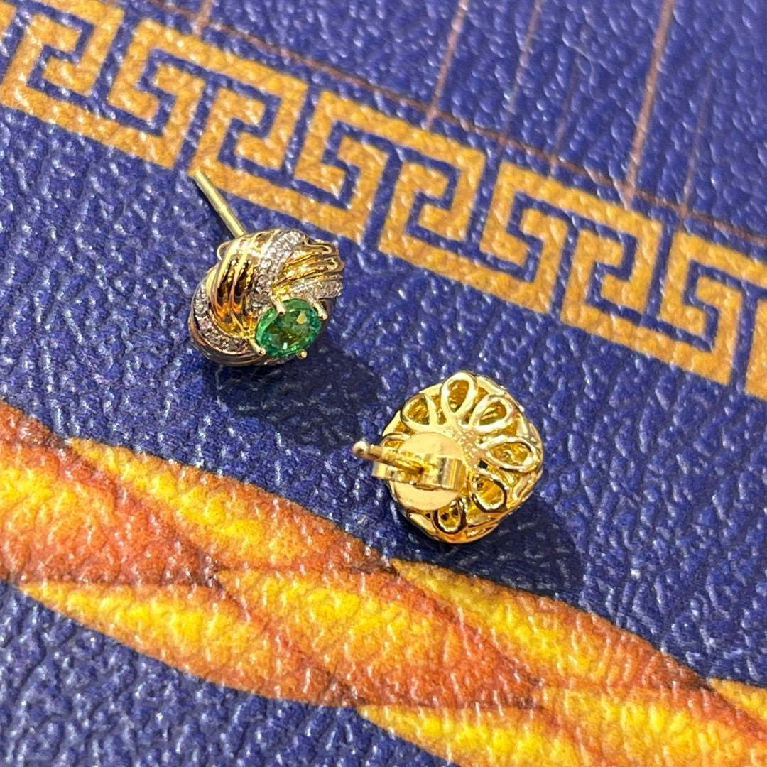 Natural Emerald Earrings Stud