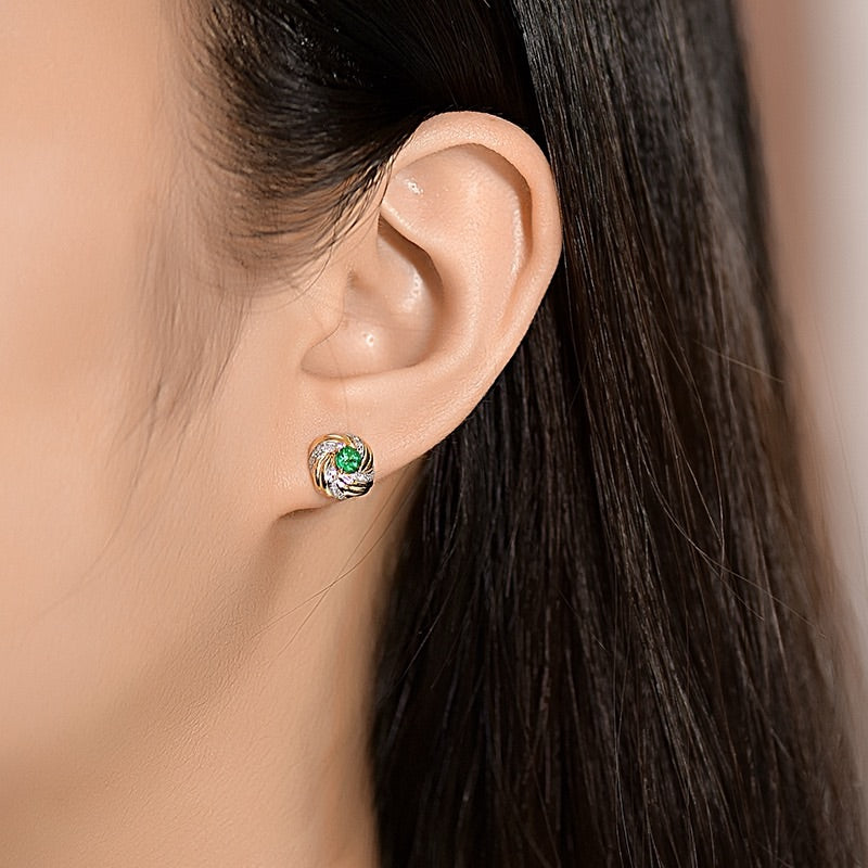 Natural Emerald Earrings Stud