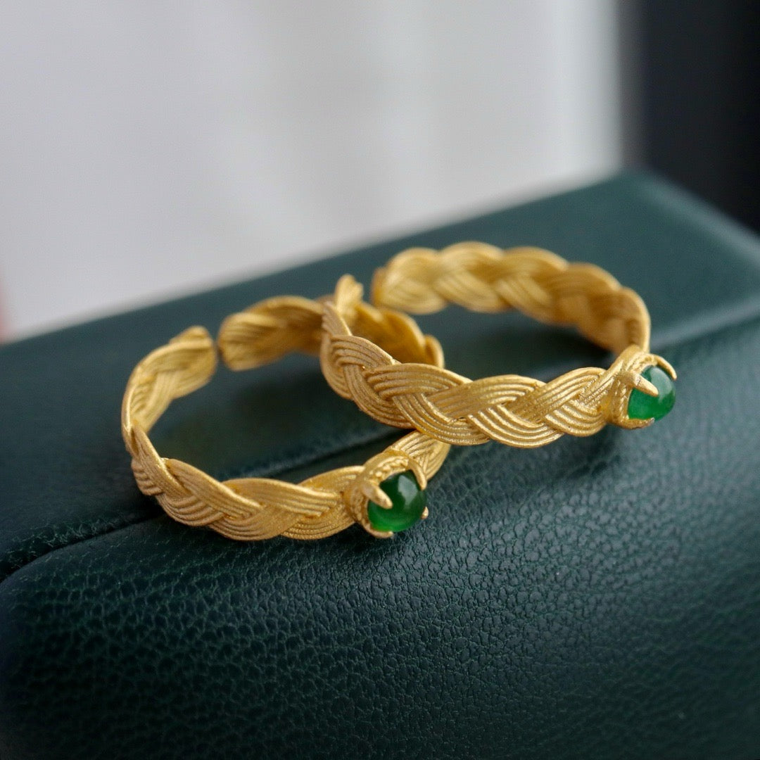 Natural Vivid green Chrysoprasus Ring