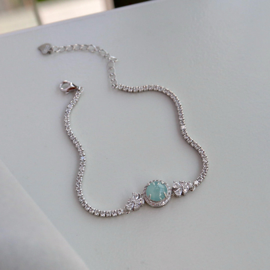 Natural Tiffany Blue Chrysoprasus Bracelet