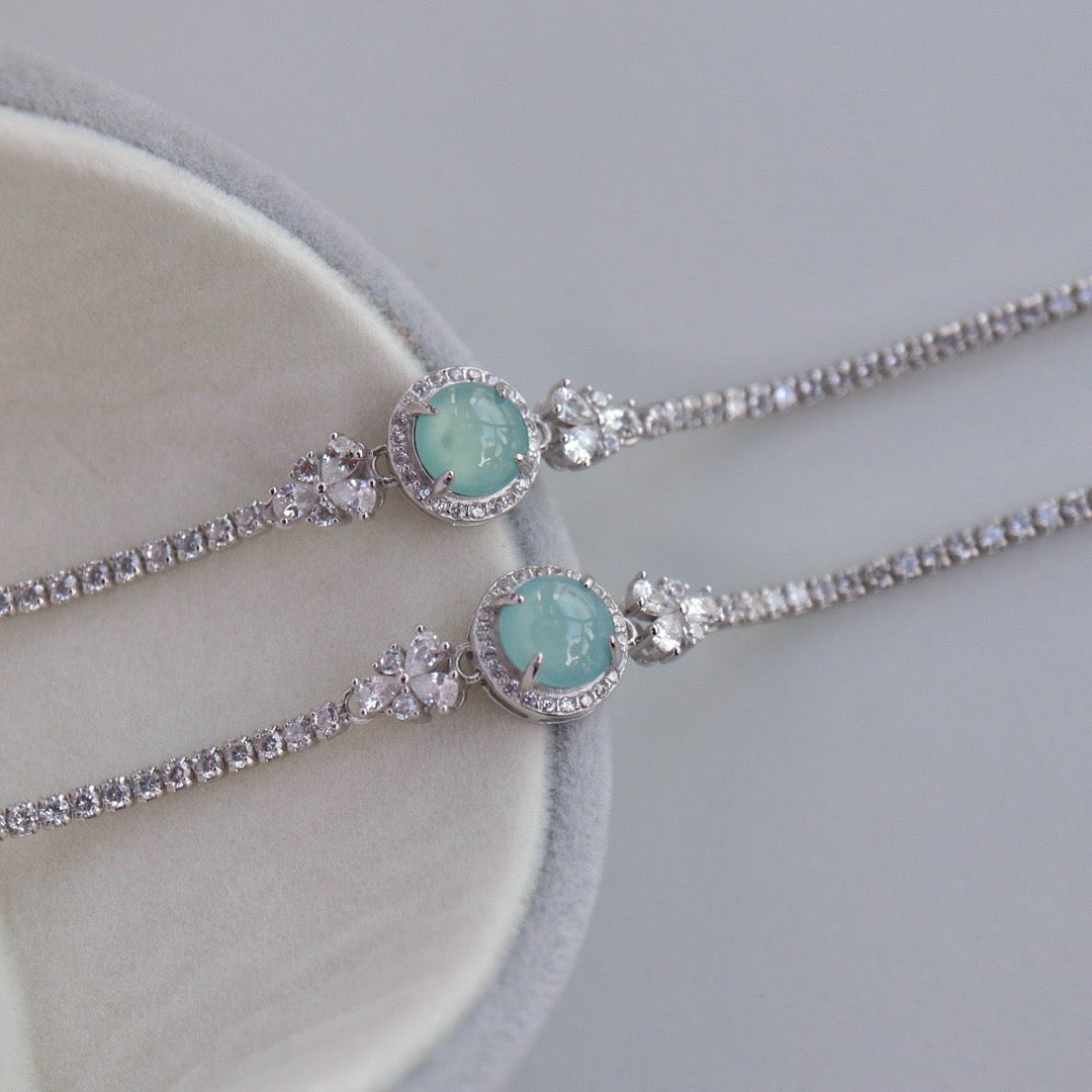 Natural Tiffany Blue Chrysoprasus Bracelet