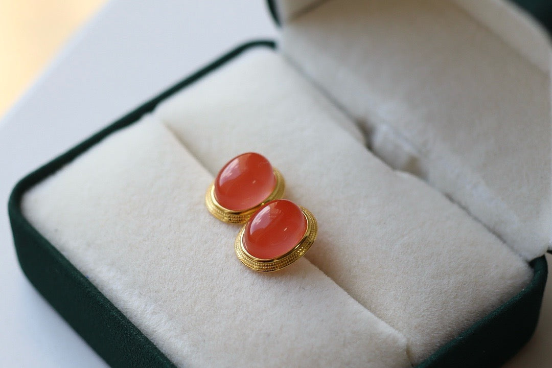 Natural Southern Red Agate Earrings