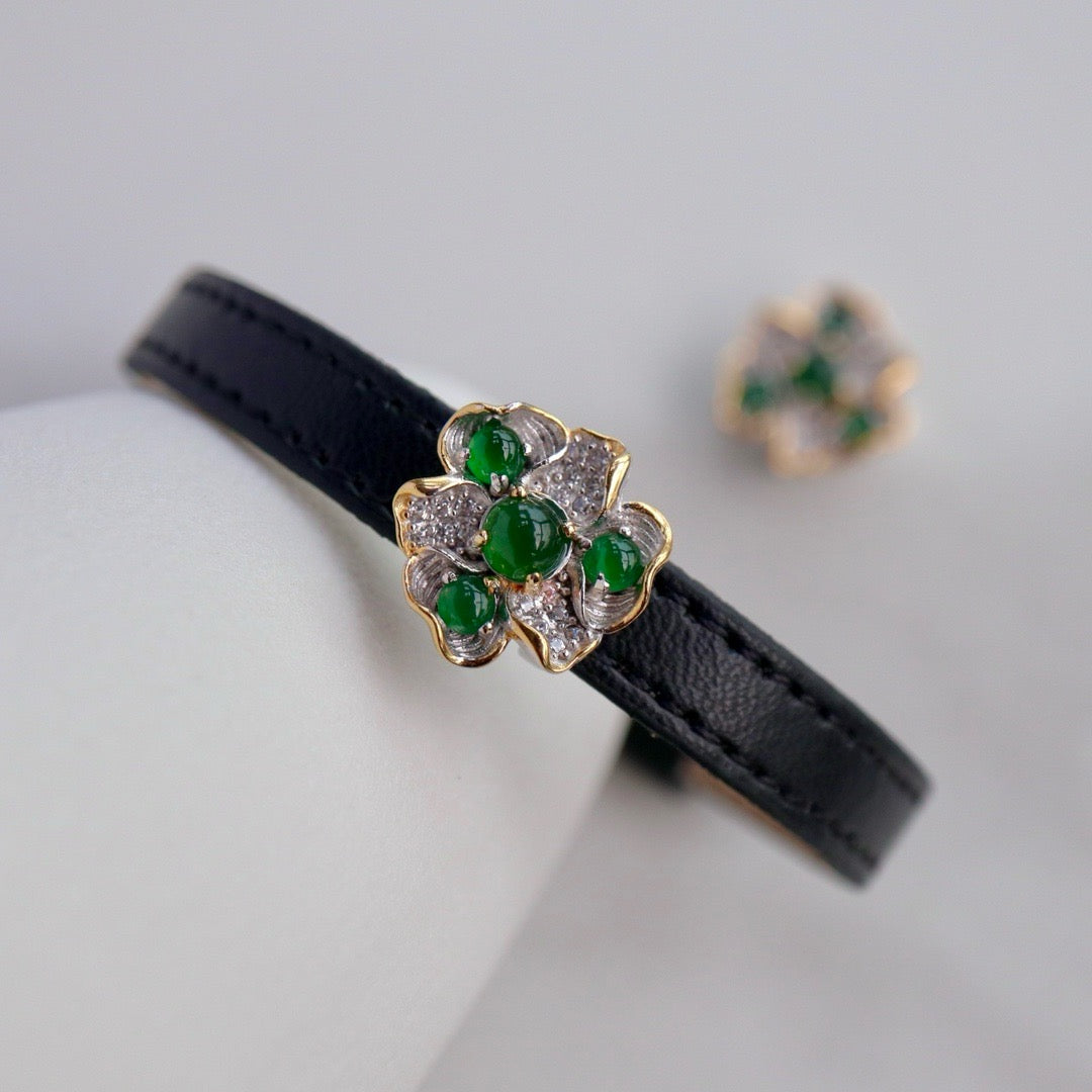 Two function Natural Chrysoprasus bracelet