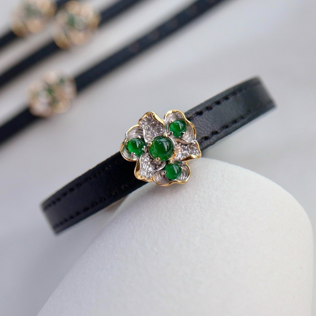 Two function Natural Chrysoprasus bracelet