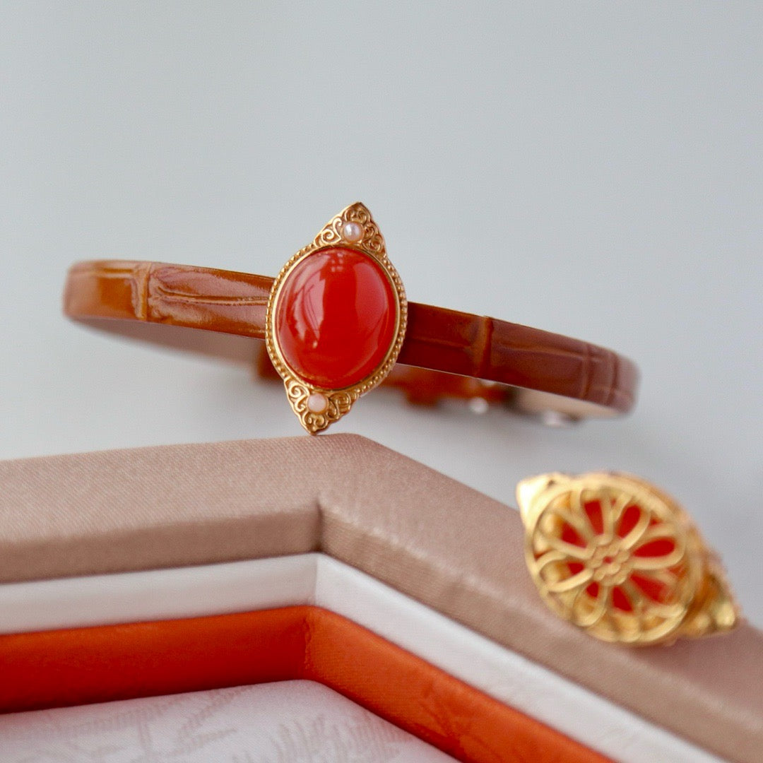 Natural Southern Red Agate Bracelet