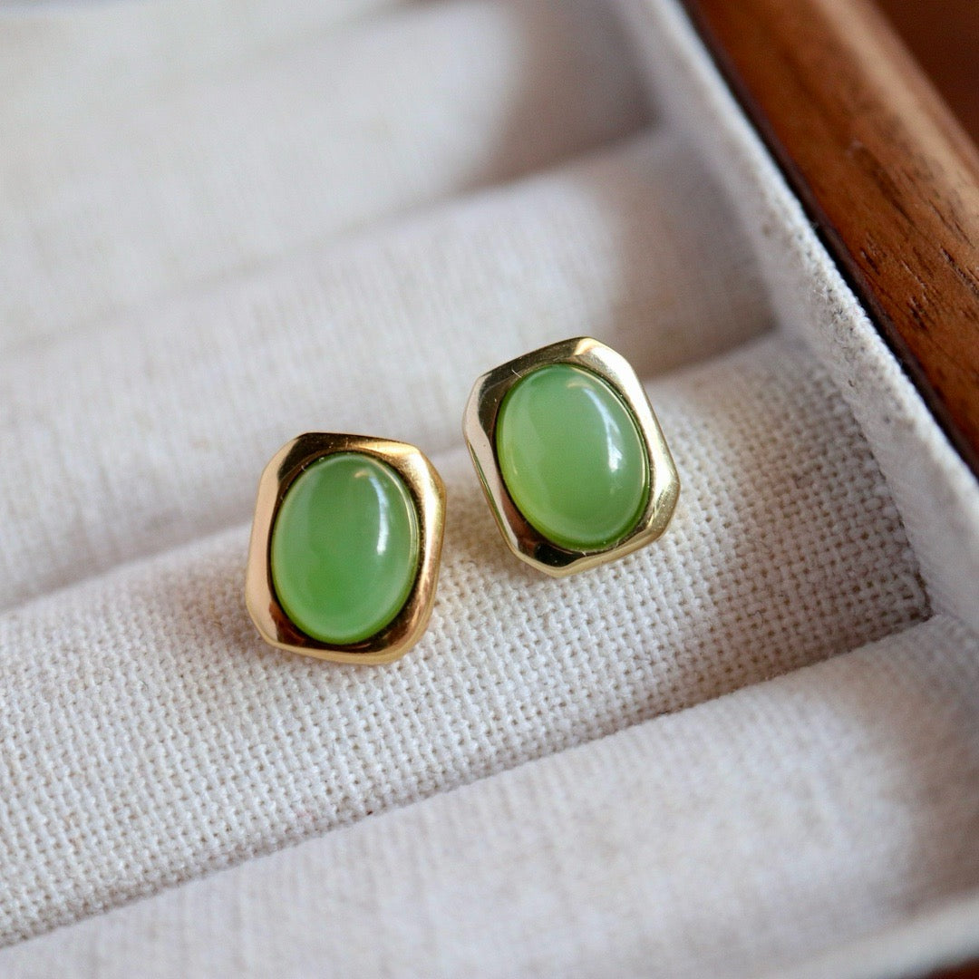 Natural Chrysoprasus Earrings
