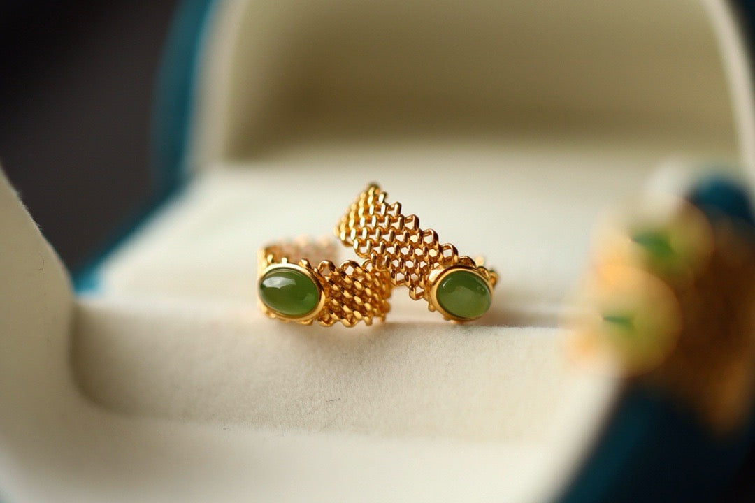 Natural Chrysoprasus Tangle shape Earrings ❤️
