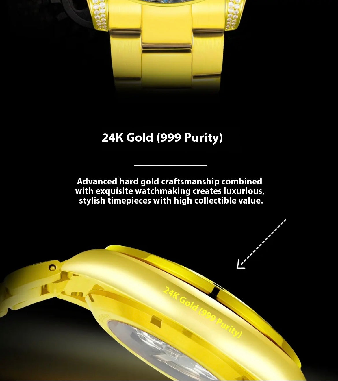 Lamborghini Golden Watch with Luxury gift Box