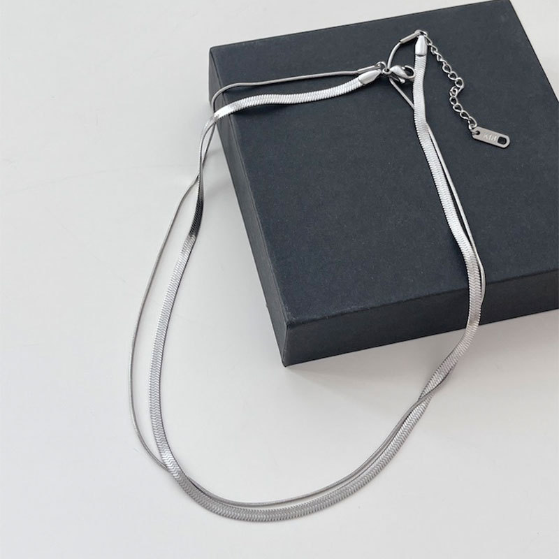 Double Layer Snake Bone Titanium Steel Necklace