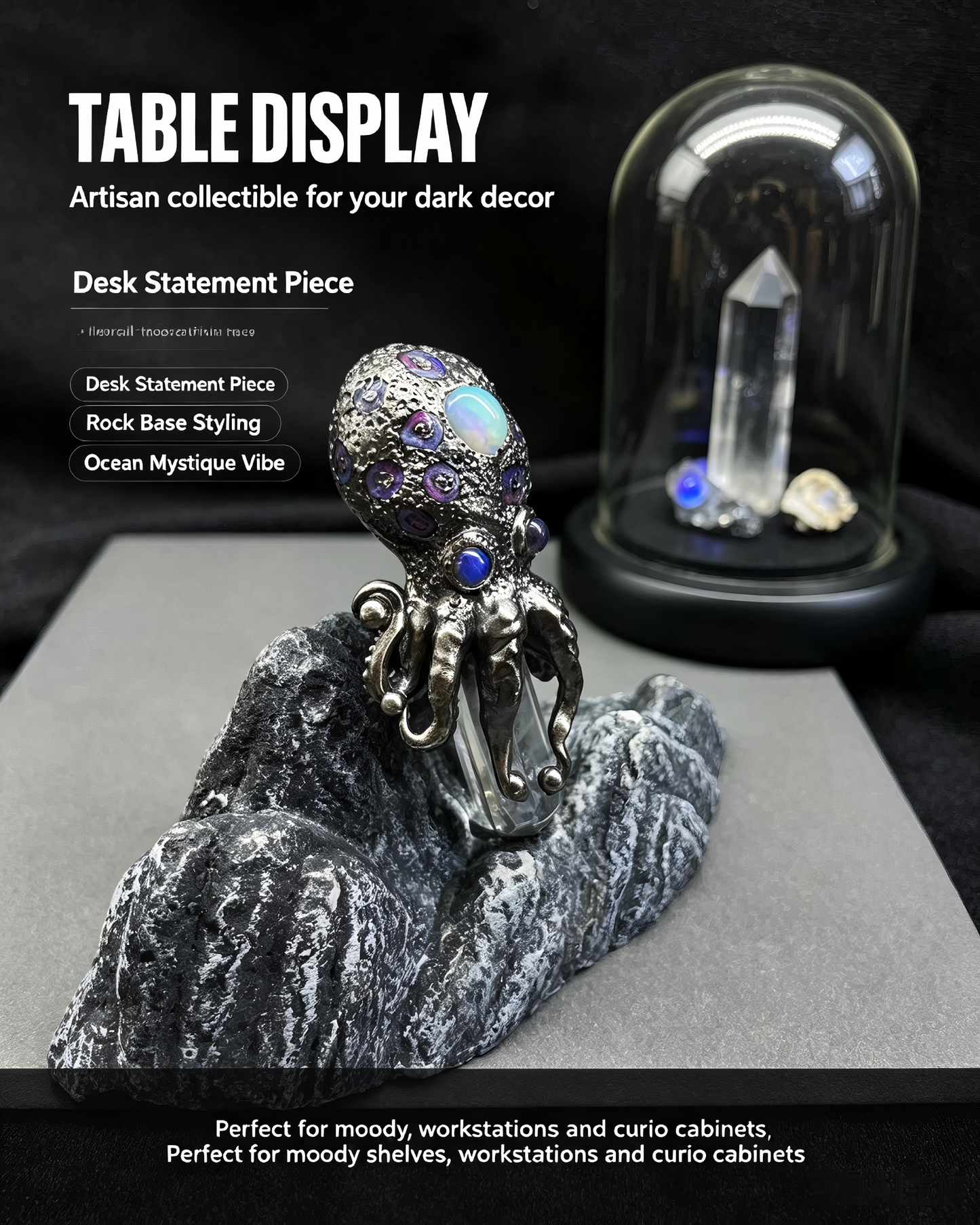 One‑of‑Kind Deep‑Sea Octopus Silver Art Ornament
