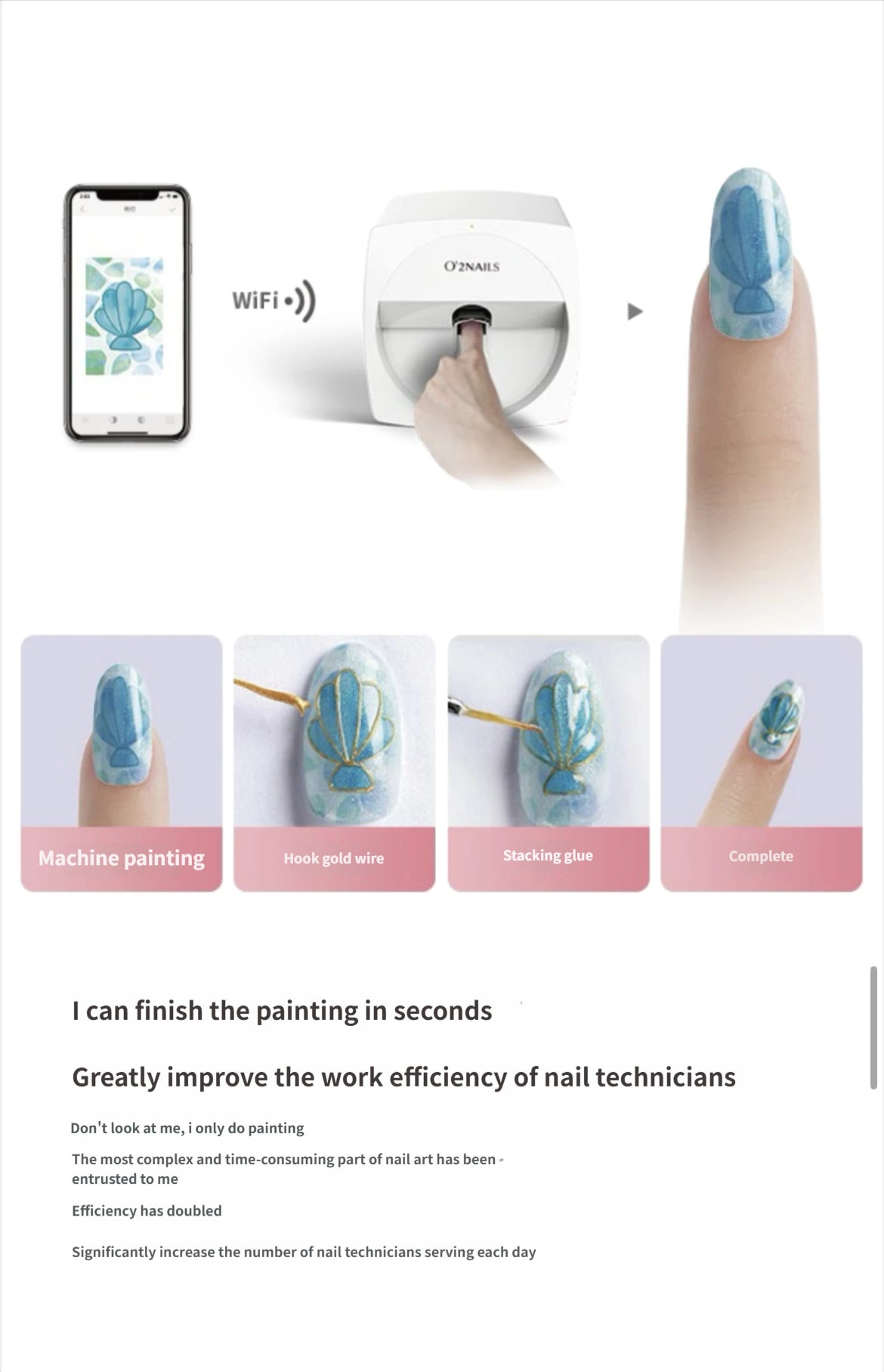 Home version AI beauty-intelligent customizaed nail-painting machine