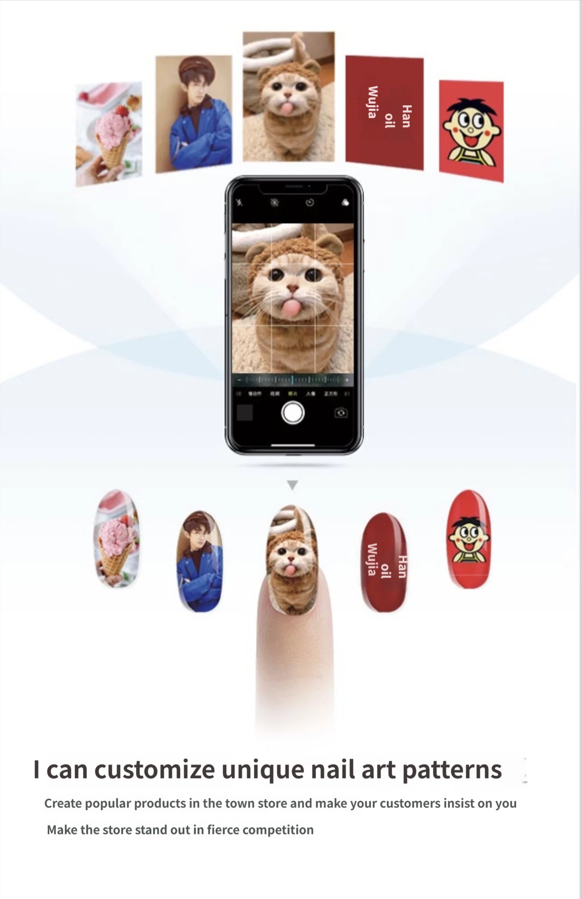 Home version AI beauty-intelligent customizaed nail-painting machine