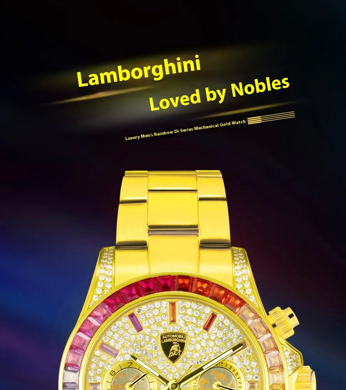 Lamborghini Golden Watch with Luxury gift Box