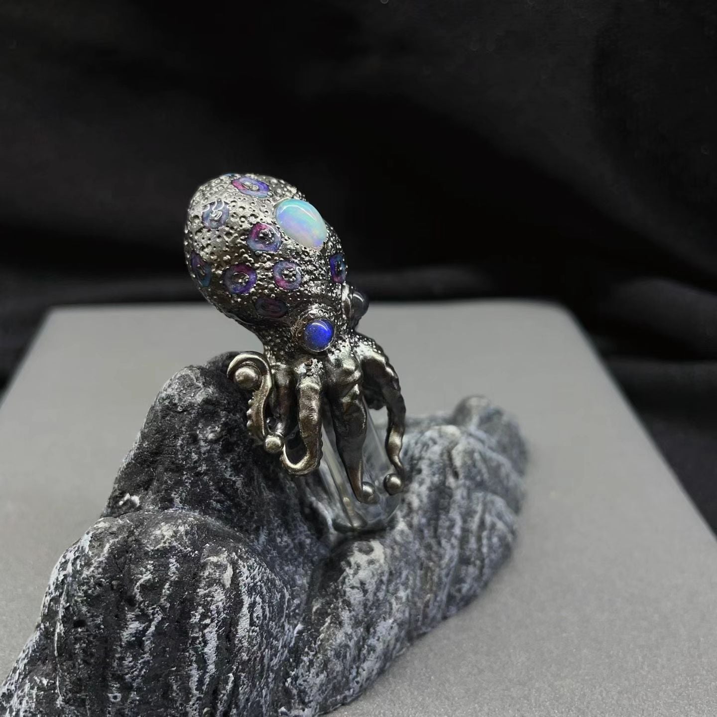 One‑of‑Kind Deep‑Sea Octopus Silver Art Ornament