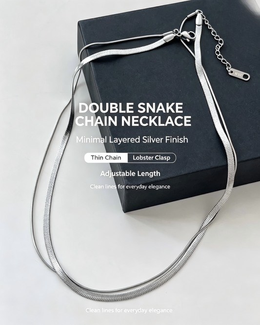 Double Layer Snake Bone Titanium Steel Necklace