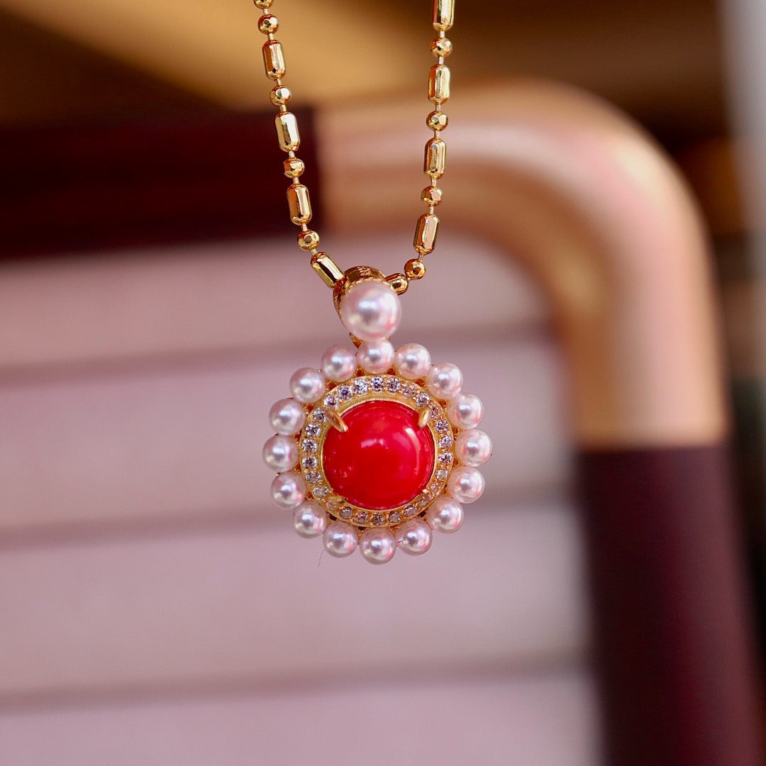 Hot-Selling Natural Red Coral Pendant( Necklace）