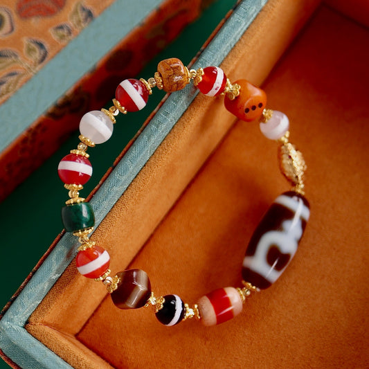 Natural Tibet Qu Gong treasure Vase Sky Pearl Bracelet