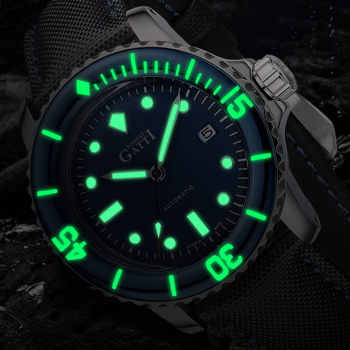 BONEST GATTI professional diving watch with fashion stylish for Men