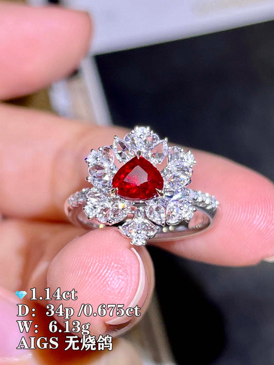 Multiple natural Ruby Necklace&Ring Only 1 Piece