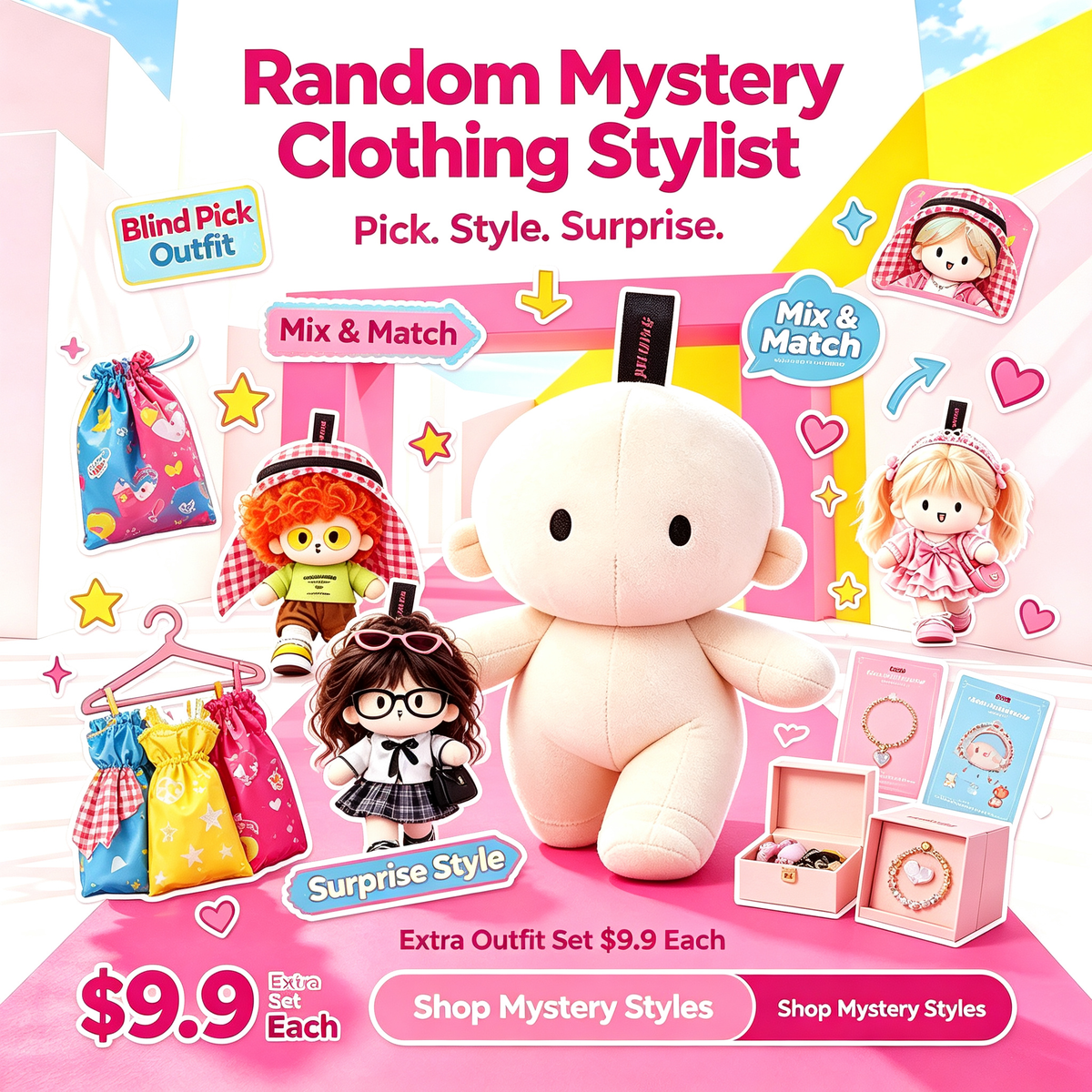 GoChill DIY Custom Plush Doll | Build Your Unique Character, Full Package $39.9