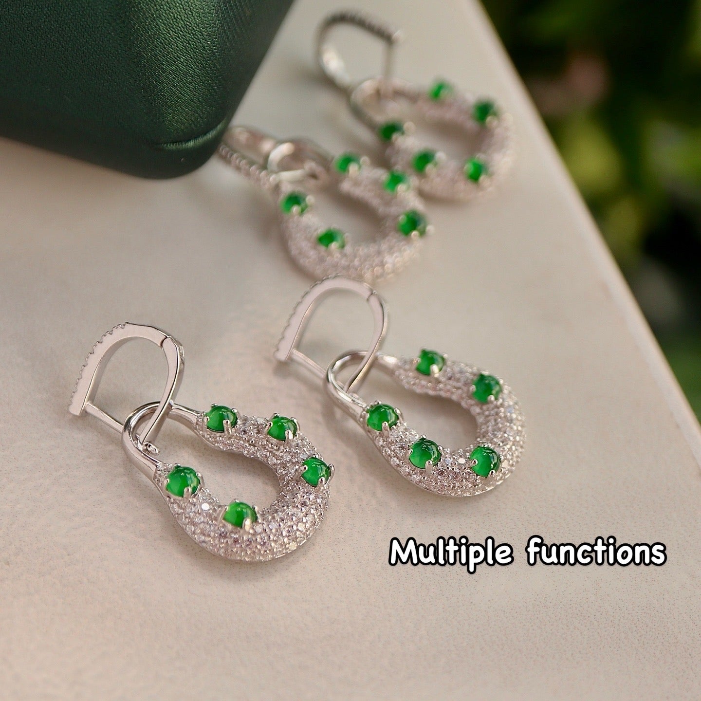 Natural Chrysoprasus Earrings-multiple functions