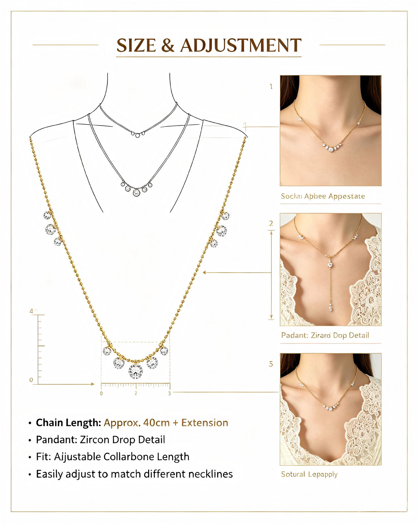 Raindrop Sparkle Dangling Zircon Necklace