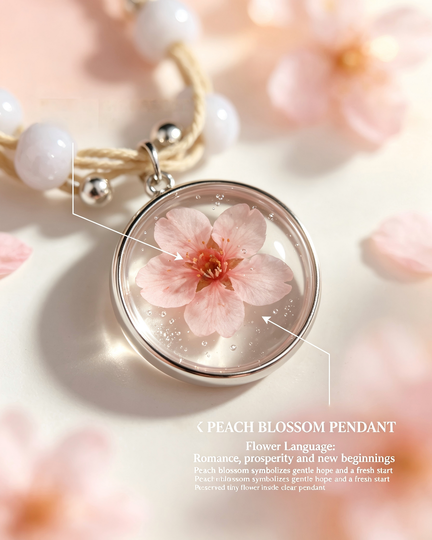 Floral Bracelet Blind Bag 9 Designs, Hidden Rare White Chrysanthemum Bracelet with "made with love" Heart & Four-Leaf Clover, Surprise Gift Jewelry for Ladies