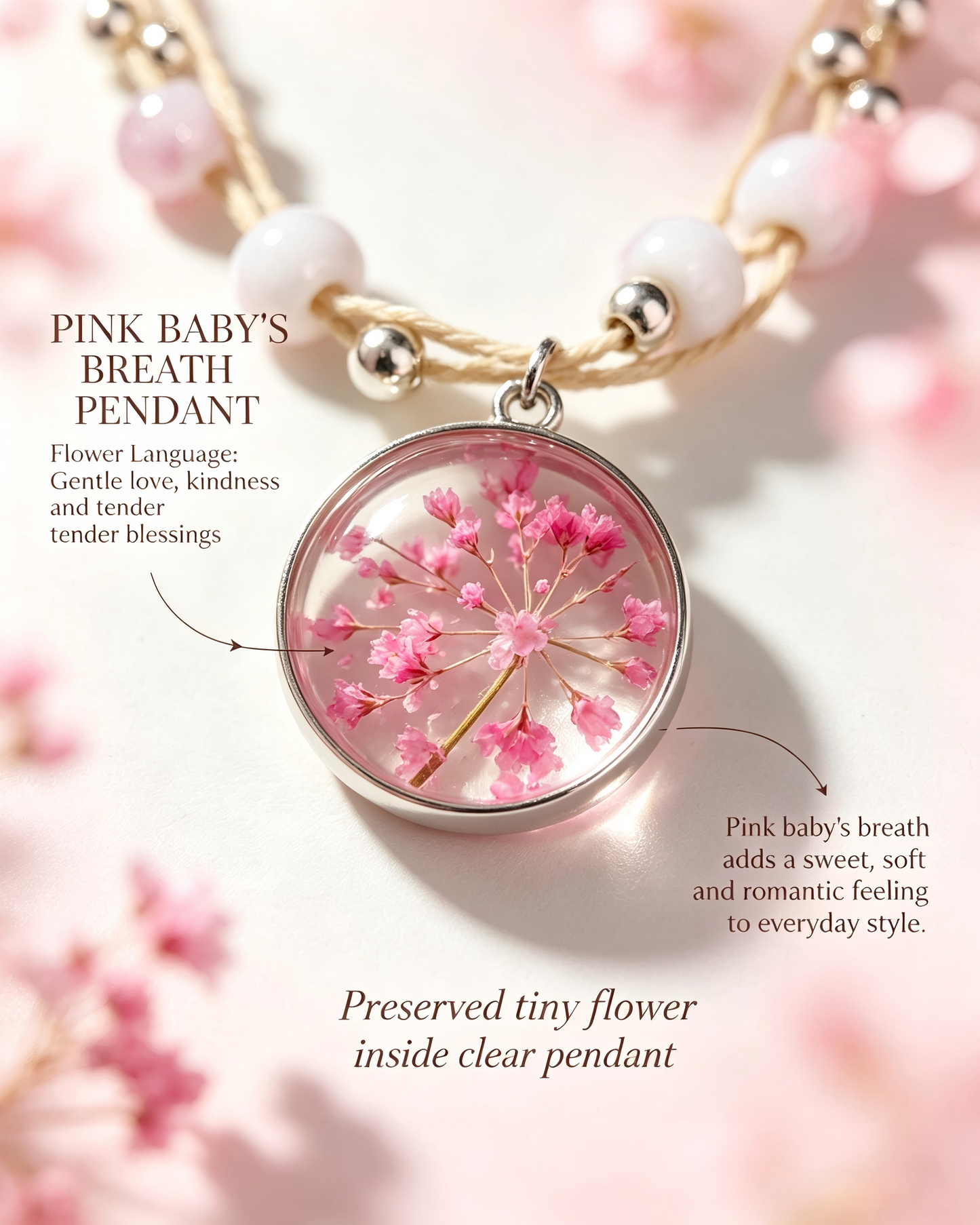 Floral Bracelet Blind Bag 9 Designs, Hidden Rare White Chrysanthemum Bracelet with "made with love" Heart & Four-Leaf Clover, Surprise Gift Jewelry for Ladies