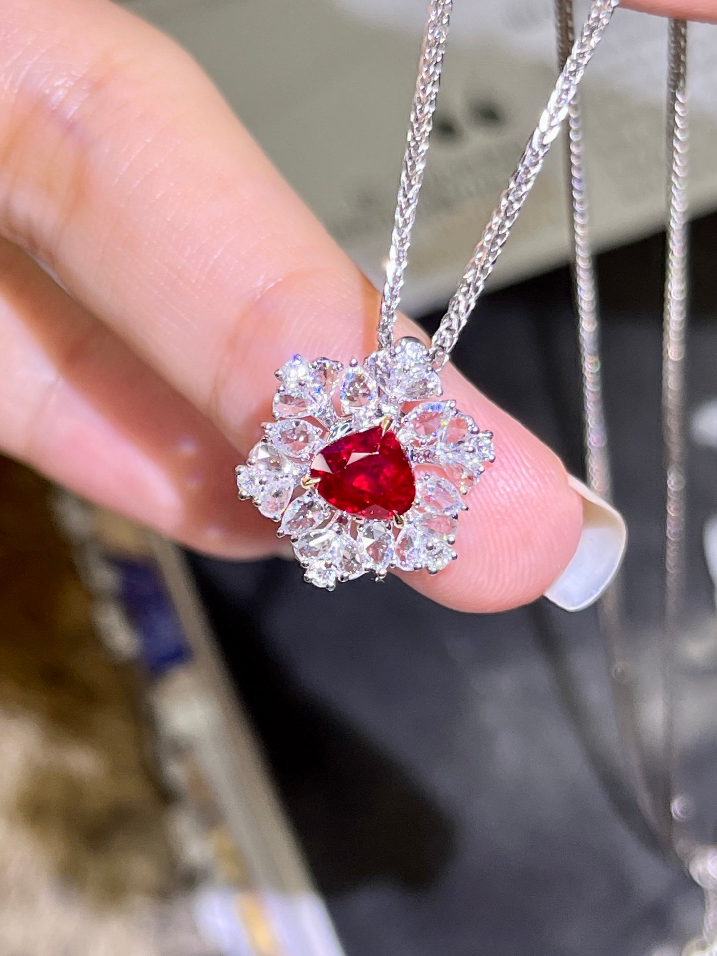 Multiple natural Ruby Necklace&Ring Only 1 Piece