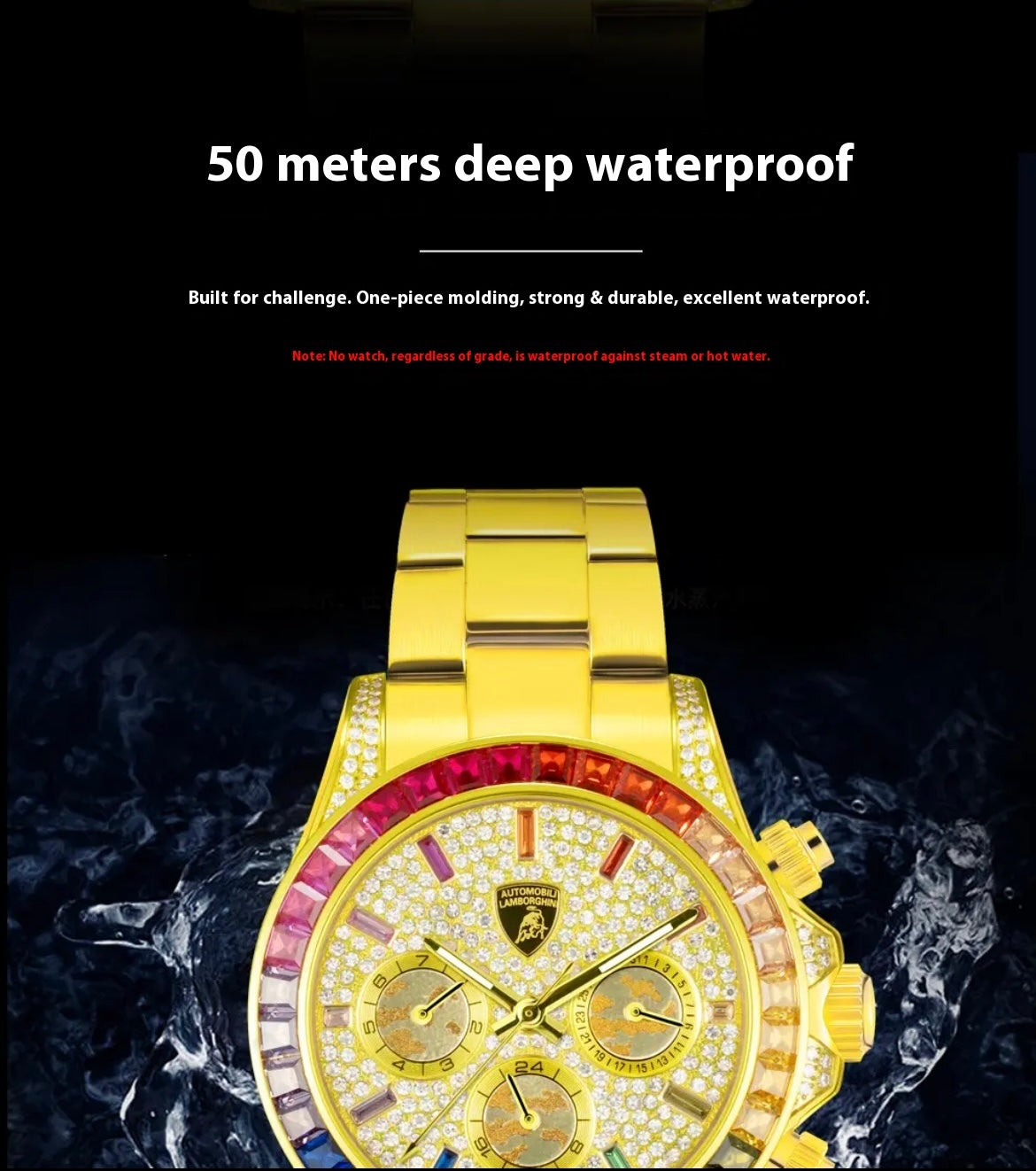Lamborghini Golden Watch with Luxury gift Box