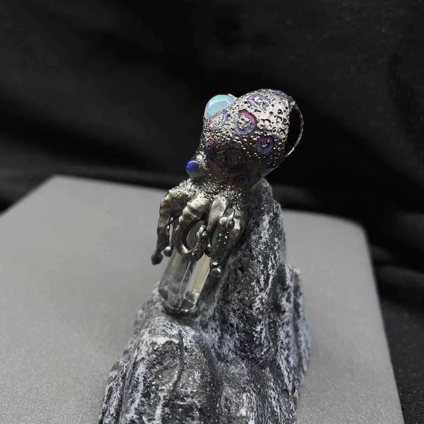 One‑of‑Kind Deep‑Sea Octopus Silver Art Ornament