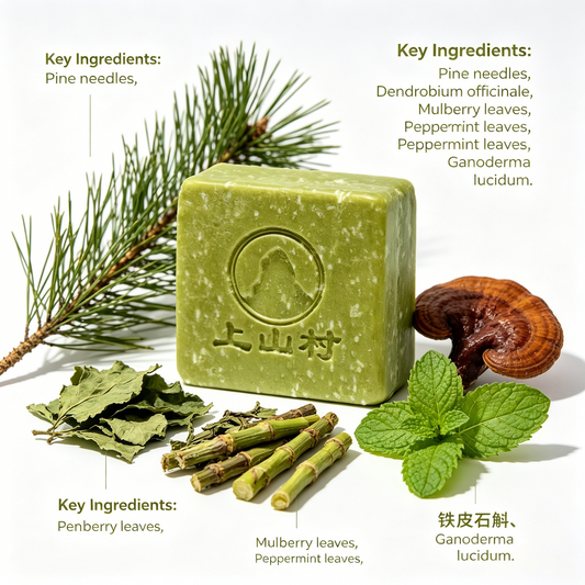 Ginseng Pine Shampoo Soap (Green Handmade Soap)and Ginseng And Rehmannia Shampoo Soap (Black Handcrafted Soap) (Copy)