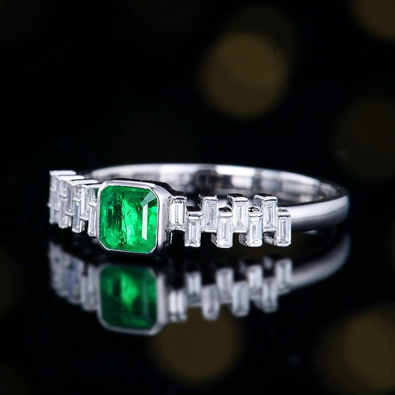 Square Shape nature Afghanistan Emerald Ring
