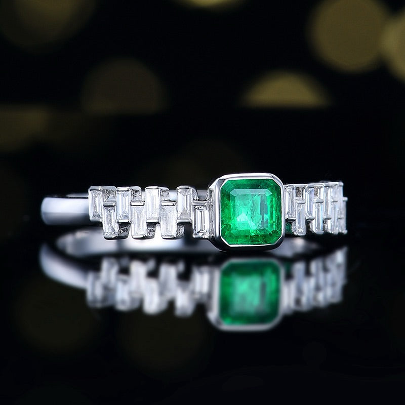 Square Shape nature Afghanistan Emerald Ring