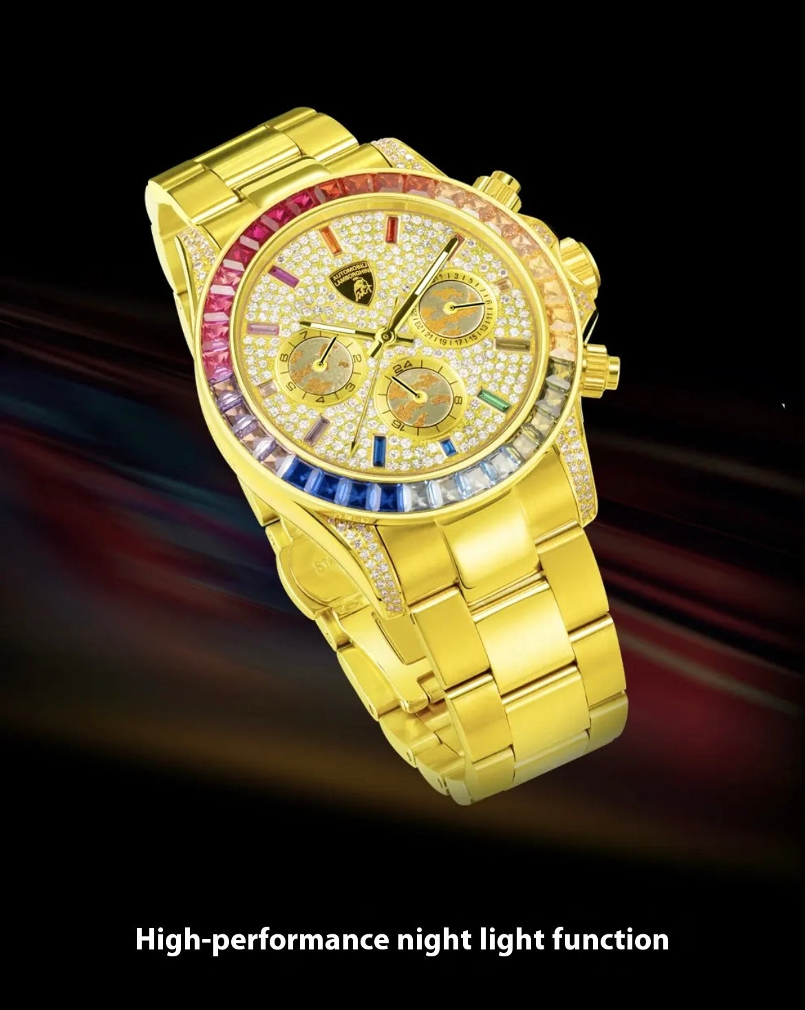 Lamborghini Golden Watch with Luxury gift Box
