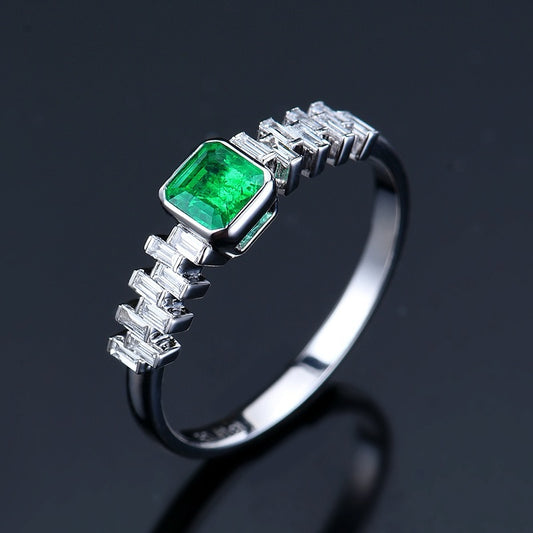 Square Shape nature Afghanistan Emerald Ring