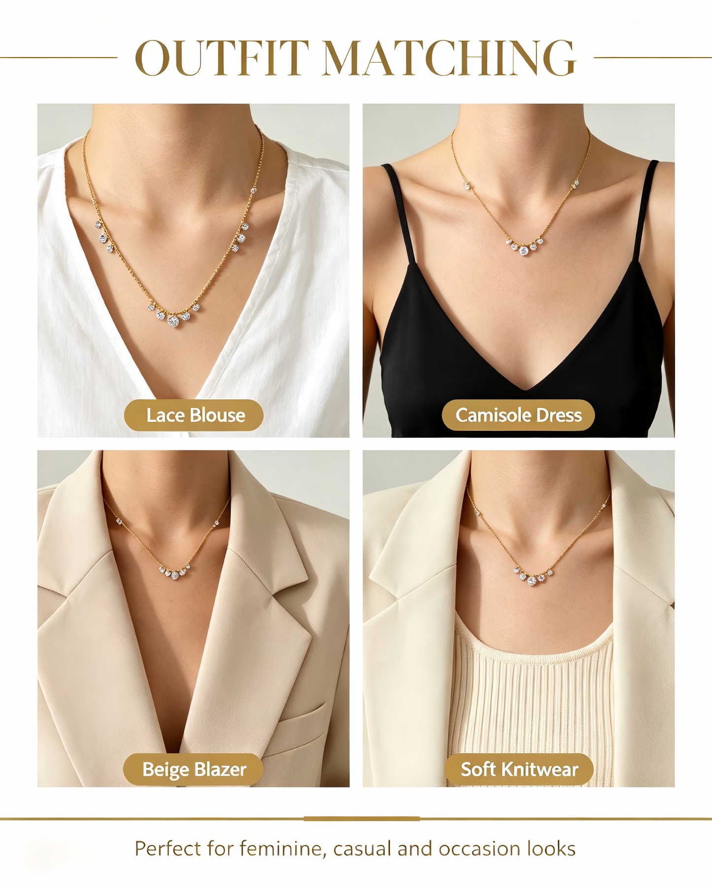 Raindrop Sparkle Dangling Zircon Necklace