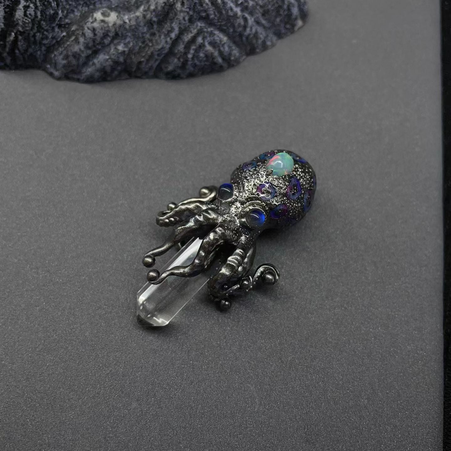 One‑of‑Kind Deep‑Sea Octopus Silver Art Ornament