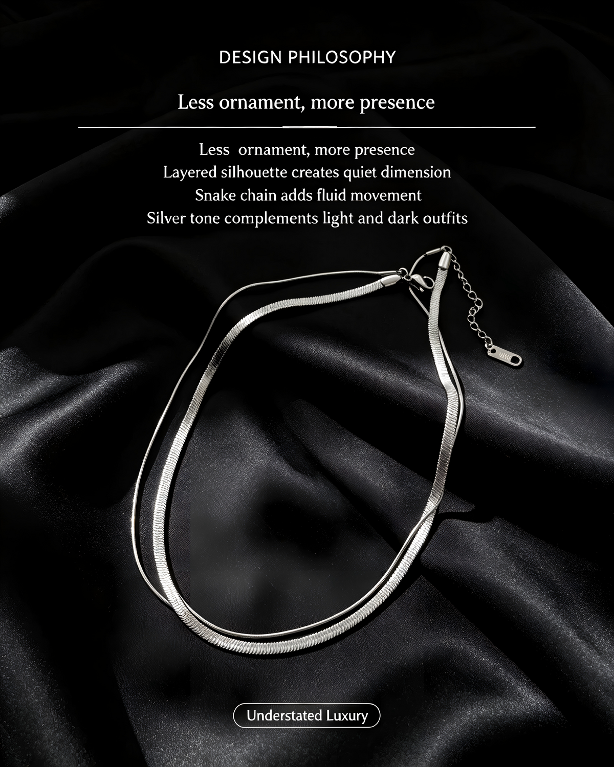 Double Layer Snake Bone Titanium Steel Necklace