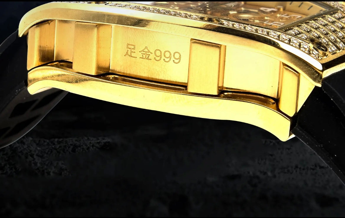 Fashionable 999 Golden Black & Golden Lamborghini Mechanical engineering watch