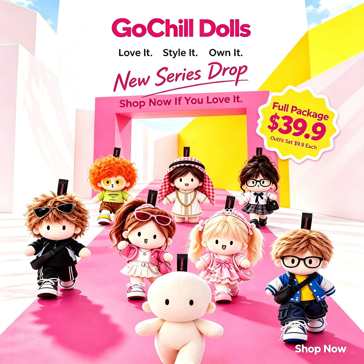 GoChill DIY Custom Plush Doll | Build Your Unique Character, Full Package $39.9