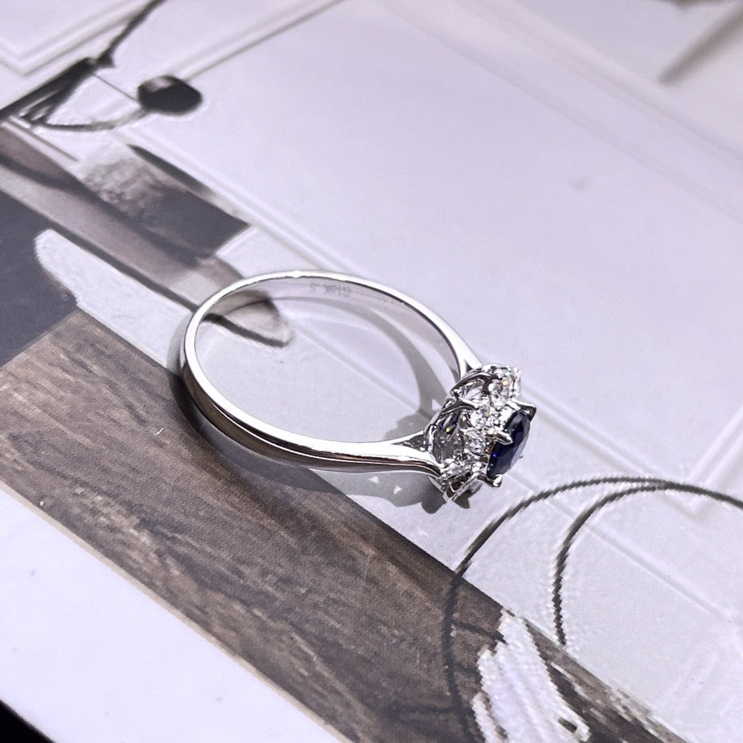 Sunflower design natural Sapphire  Ring(only 1 stock)