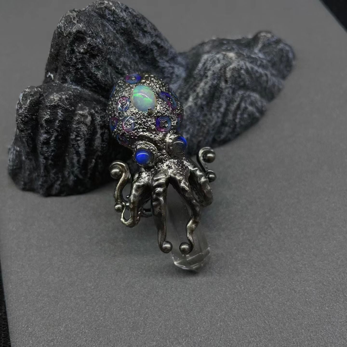 One‑of‑Kind Deep‑Sea Octopus Silver Art Ornament