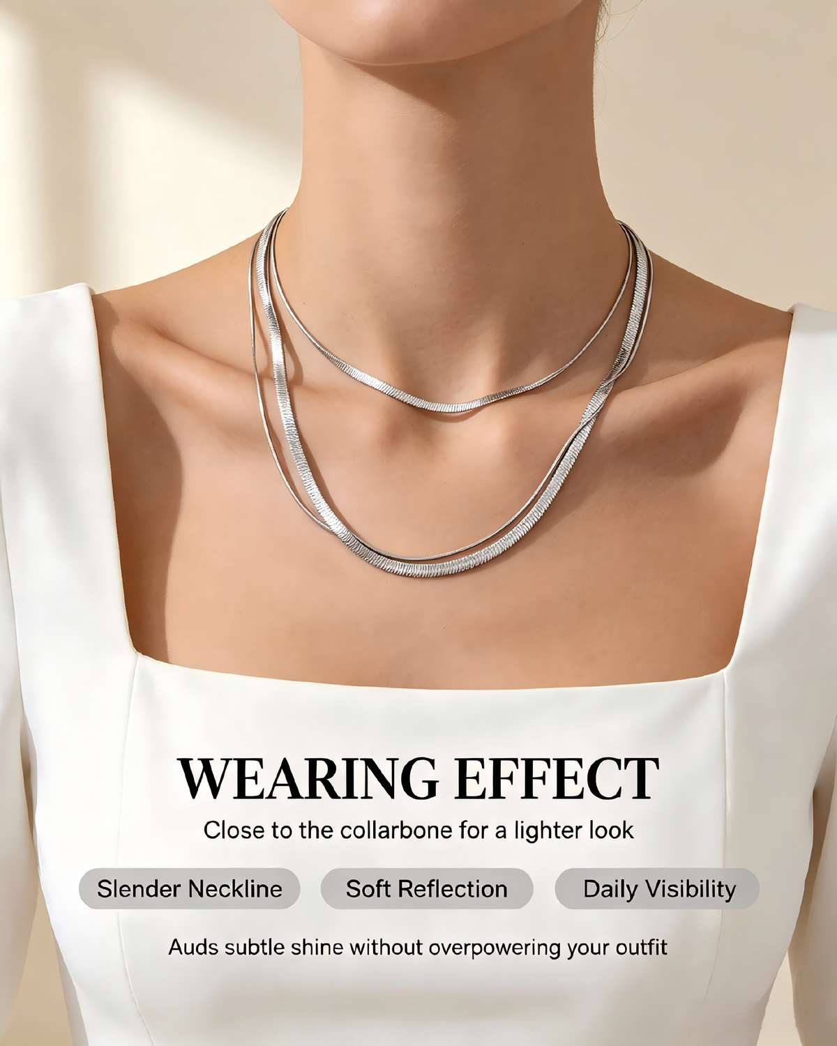 Double Layer Snake Bone Titanium Steel Necklace