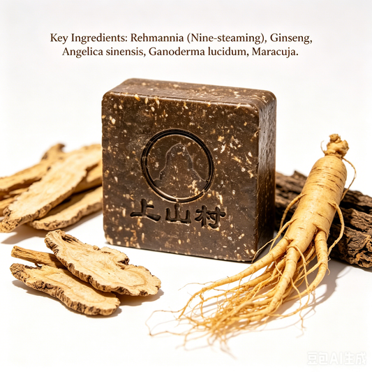 Ginseng Pine Shampoo Soap (Green Handmade Soap)and Ginseng And Rehmannia Shampoo Soap (Black Handcrafted Soap) (Copy)