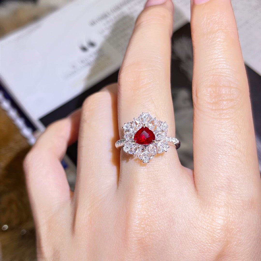 Multiple natural Ruby Necklace&Ring Only 1 Piece